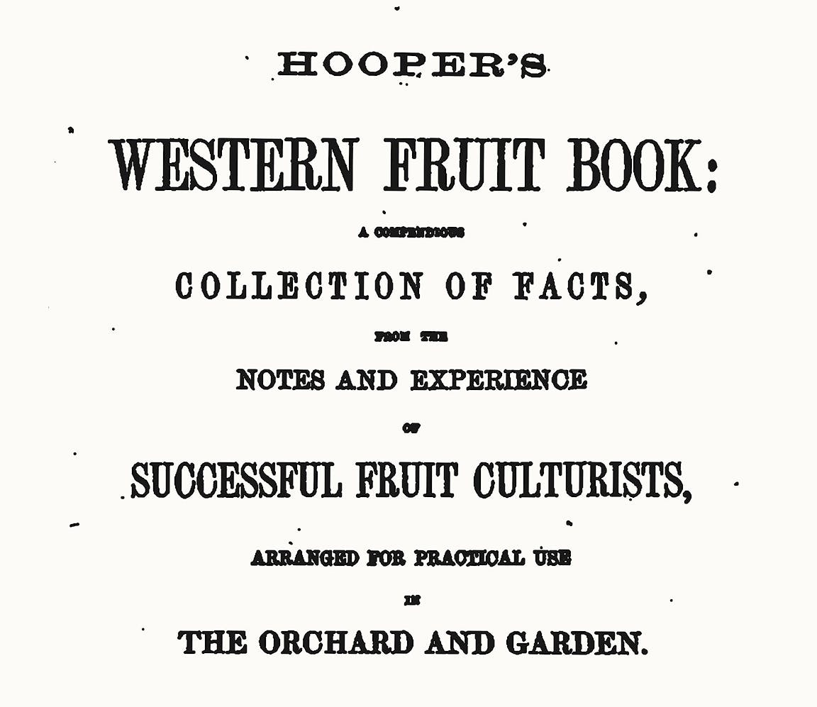 A selection of text from "Hooper's Western Fruit Book."